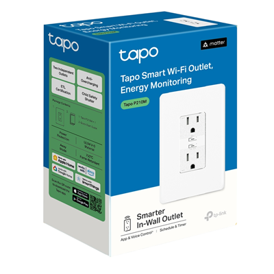 ENCHUFE INTELIGENTE TP.LINK TOMACORRIENTE DE PARED TAPO P210M - MATTER CONTROL POR VOZ