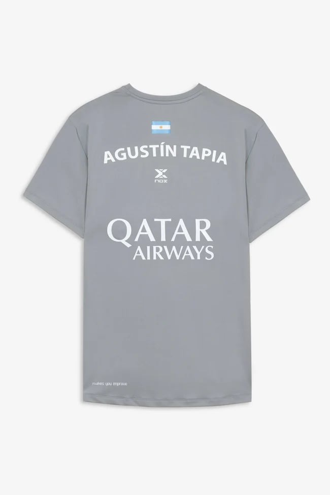 Camiseta NOX de Pádel Oficial de Agustín Tapia - Gris