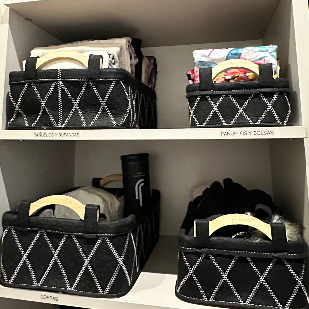 Canastas de tela - NEGRO - Set X3