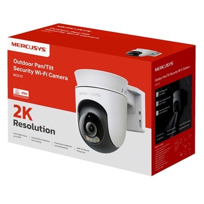 CAMARA DE SEGURIDAD MERCUSYS BY TP-LINK TPLINK MC510 PARA EXTERIOR 2K QHD 360G SEGUIMIENTO MOV IP65 SOPORTA MICRO SD 512GB