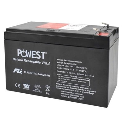 BATERIA POWEST PARA UPS SELLADA 12V 7.5 AH REF.FL1275GS 1275