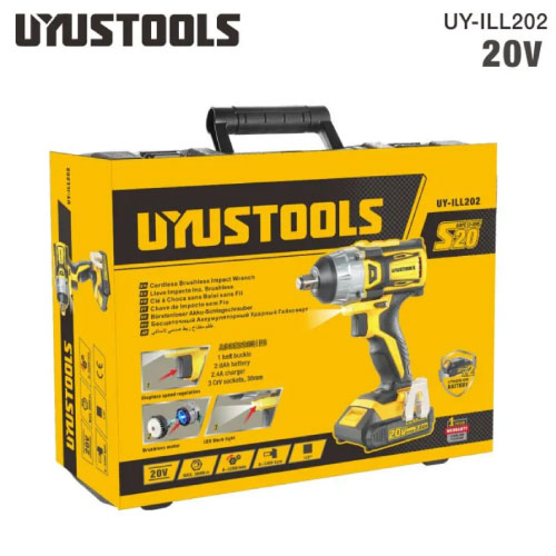 ATORNILLADOR IMPACTO INALAMBRICO 1/4" 20V/180NM/2.0A UYUSTOOLS UY-IAT202