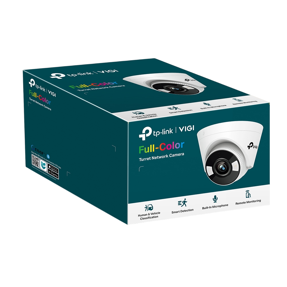 CAMARA DE SEGURIDAD TP-LINK VIGI C450 5MP FULL COLOR TURRET NETWORK SMART DETECTION ANALISIS DE PERSONAS Y VEHICULOS ALM. EN NVR Y MICRO SD