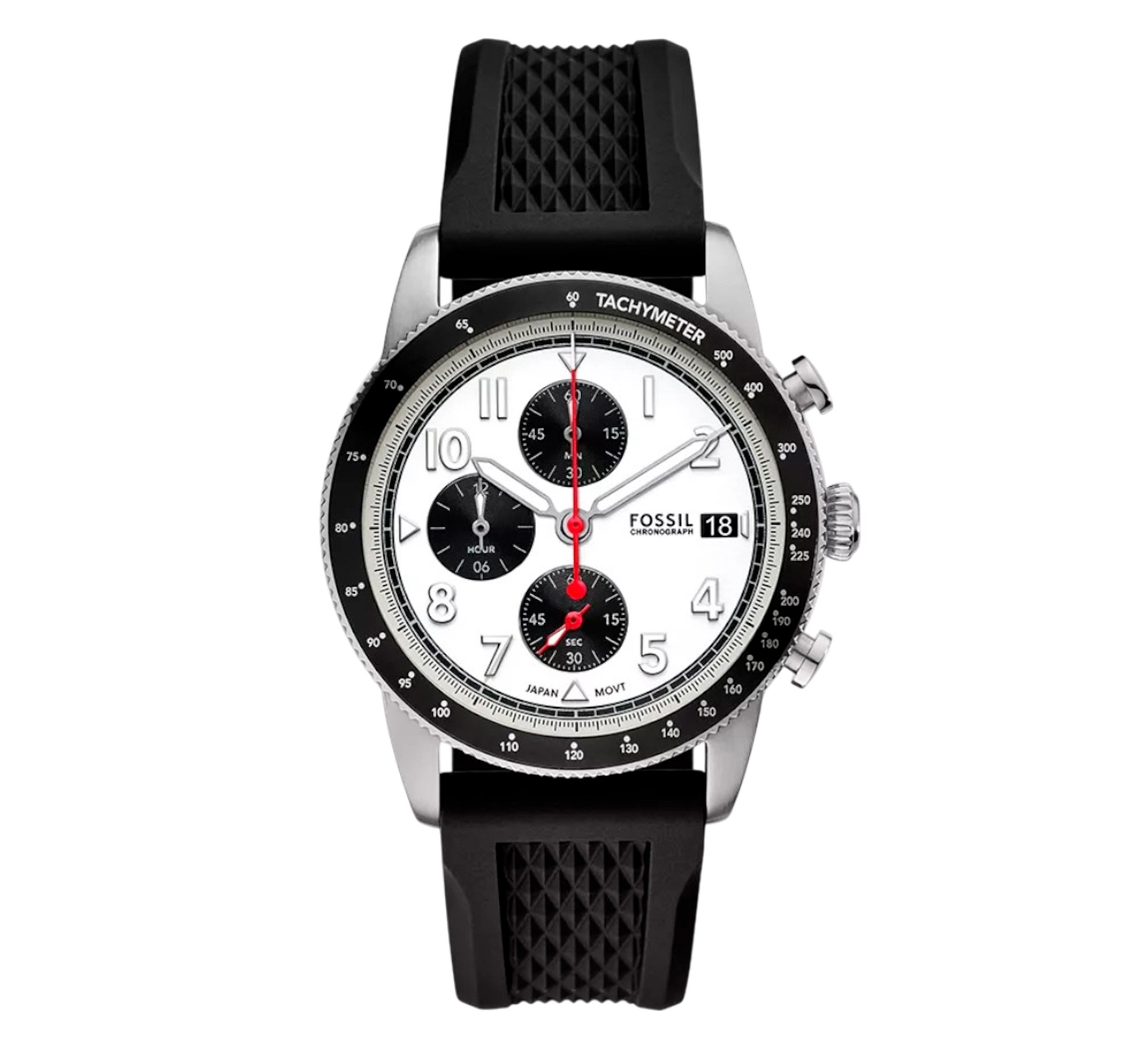 Fossil reloj analógico Silver / negro hombre