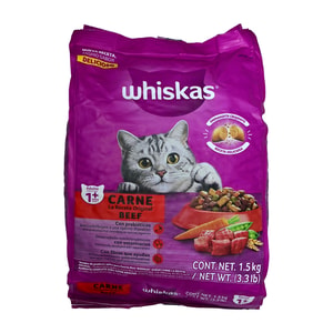 Whiskas Alimento Seco Gato Adulto Carne *1.5Kg