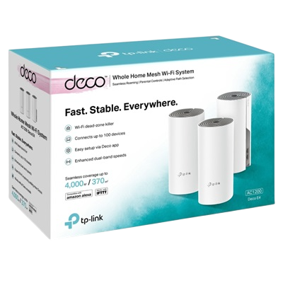 DECO E4 SISTEMA MESH TP-LINK TPLINK 3 PACK AC1200 WHOLE HOME