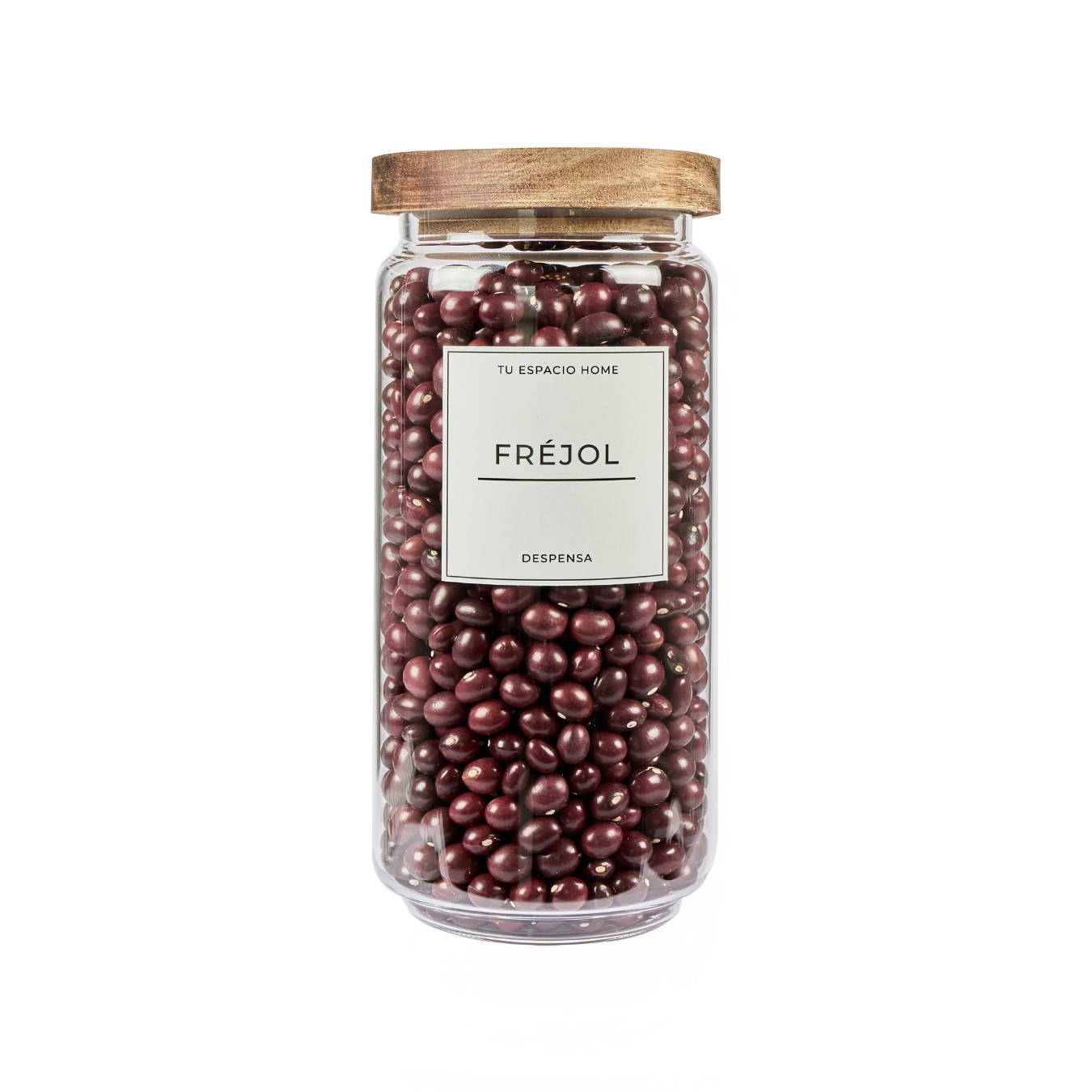 Frasco de vidrio con tapa de madera L
