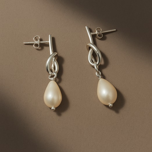 Arete Nudo Con Perla