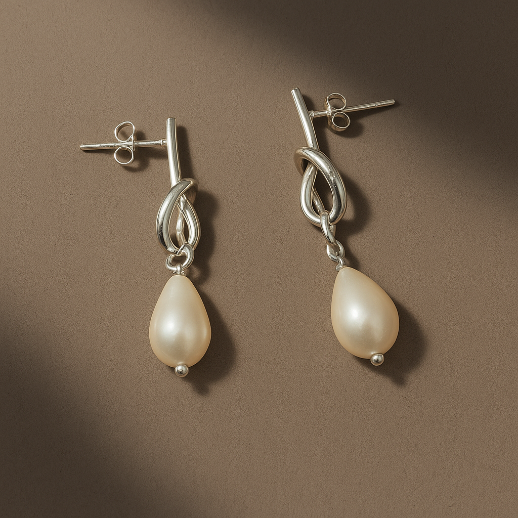 Arete Nudo Con Perla