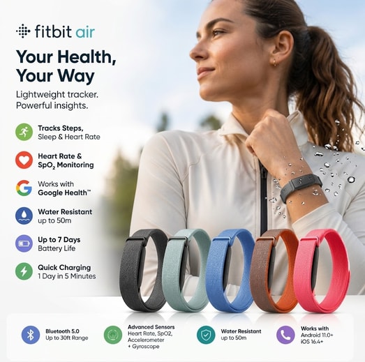 GOOGLE FITBIT AIR – PULSERA INTELIGENTE DE ACTIVIDAD