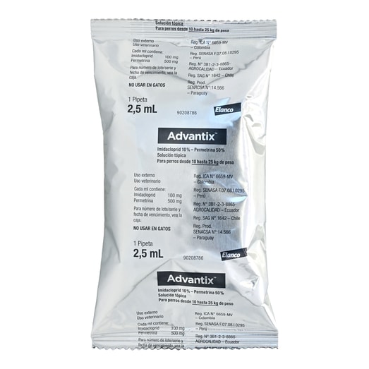 Advantix Antiparasitario 10 -25Kg Para Perro *1