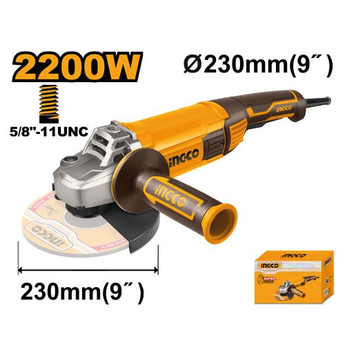 ESMERILADORA ANGULAR 9"INGCO 2200W 6600RPM (UAG220018)