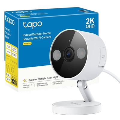 CAMARA DE SEGURIDAD TP-LINK TPLINK TAPO C120 INALAMBRICA PARA INTERIOR Y EXTERIOR IP66 2K 4MP AUDIO DE ENTRADA Y SALIDA SOPORTA MICRO SD 512GB