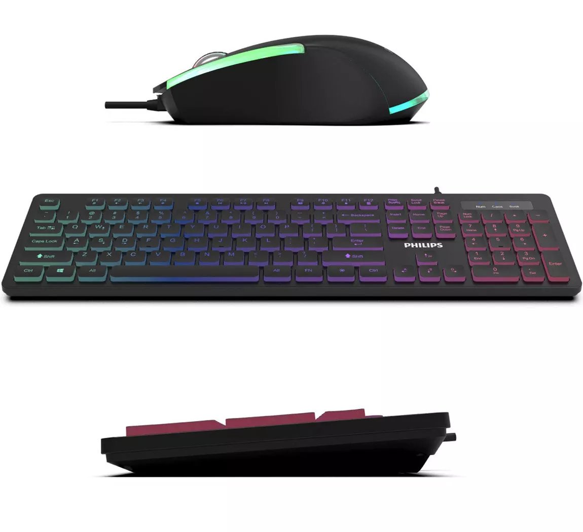 Philips Combo Teclado + Mouse Gamer Iluminación Led Usb