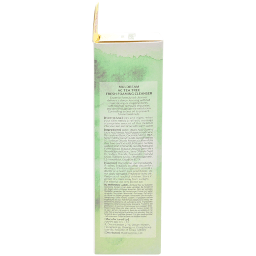 Muldream Jabon Facial Fresh Cica Cleanser Tea Tree Cica *120Ml