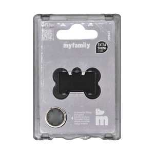 My Family Identificadores Placa Basic Aluminio Hueso Grande Perro Negro *1