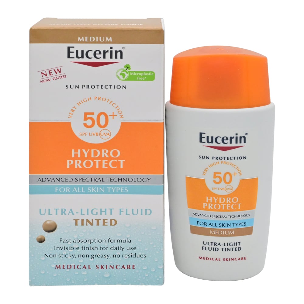 Eucerin Bloqueador Solar Hydrofluid Fps50+ Tono Medio *50Ml