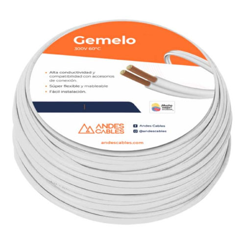 CABLE GEMELO 2X12 ALUM COBRE ROLLO 100M