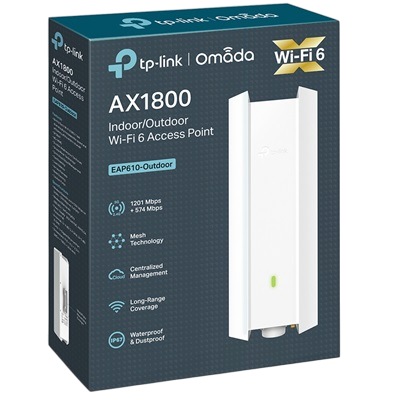 ACCESS POINT TP-LINK TPLINK PARA EXTERIOR EAP610 OMADA AX1800 WIFI 6 MULTI-GIGABIT POE V2