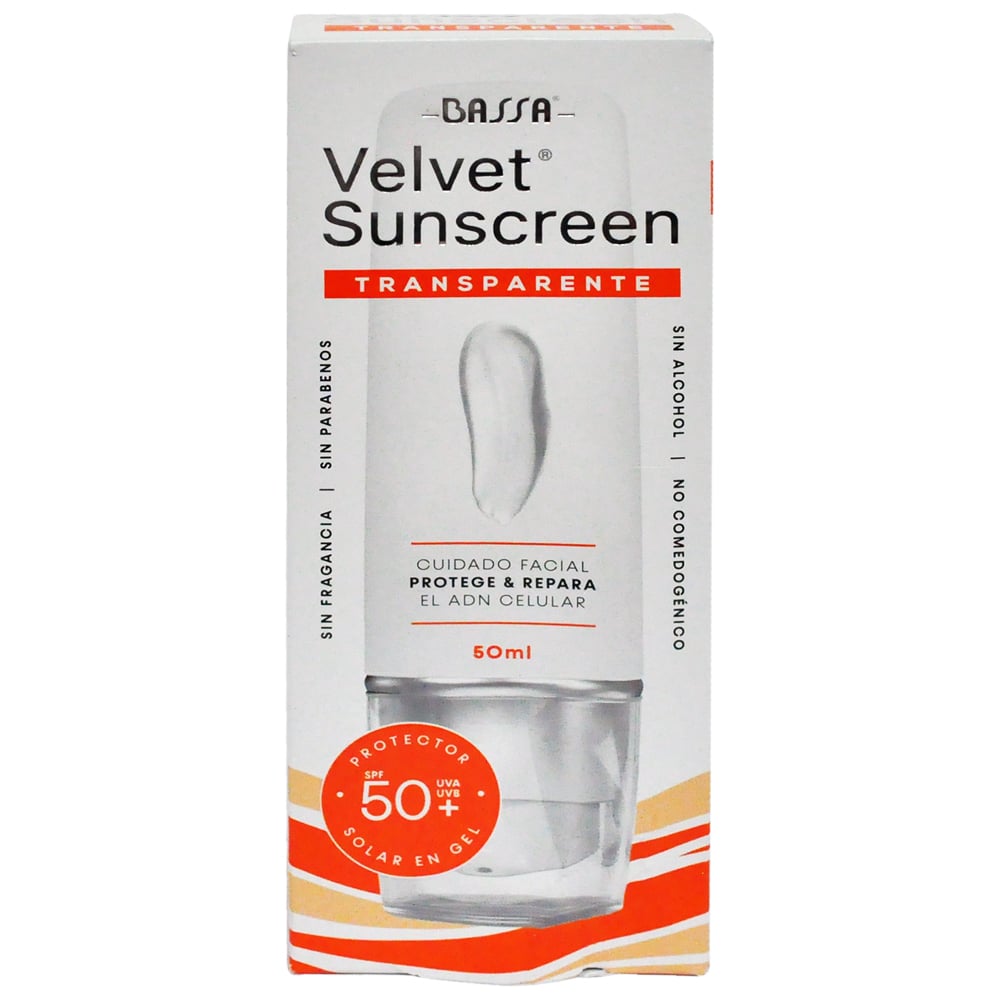 Velvet Protector Solar Gel 50+ Transparente 50 ml