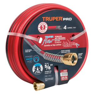 MANGUERA JARDIN TRUPER 5/8" X 25MT. ROJA