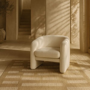 Poltrona Trípode beige boucle 74x74x71cm