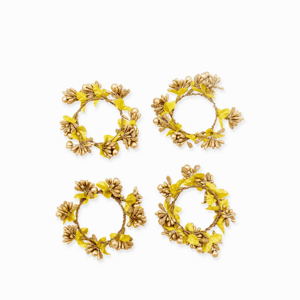 Aros de servilletas guirnalda dorada setx4