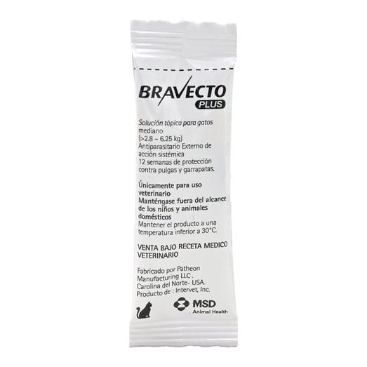 Bravecto Antiparasitario Plus 2.8-6.25Kg Gato *1
