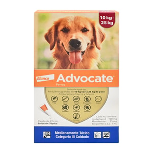 Advocate Antiparasitario De 10 A 25 Kg Para Perro *1
