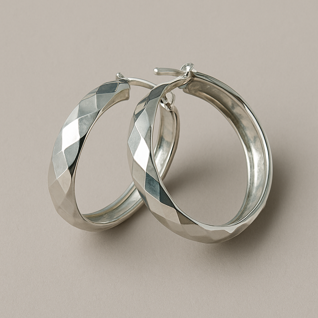 Arete Argolla Mediana Diamantada 3 Cm