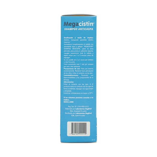 Megacisitin Shampoo Anticaspa Frasco 225 ml