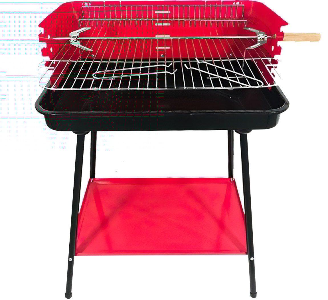 Parrilla A Carbón 60cm Acero Inoxidable Accesorio Asar Pollo