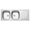 FREGADERO ACERO INOX.2POZO 120X50CM DRE. TRAMONTINA