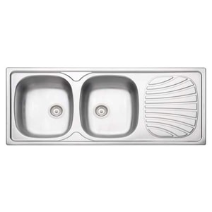 FREGADERO ACERO INOX.2POZO 120X50CM DRE. TRAMONTINA
