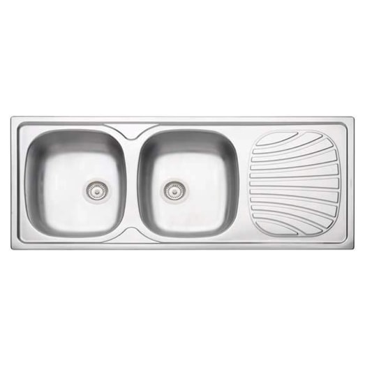 FREGADERO ACERO INOX.2POZO 120X50CM DRE. TRAMONTINA