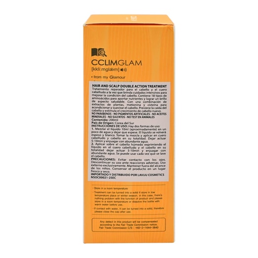 Cclimglam Tratamiento Capilar Hair Y Scalp Double Accion  *200 ml