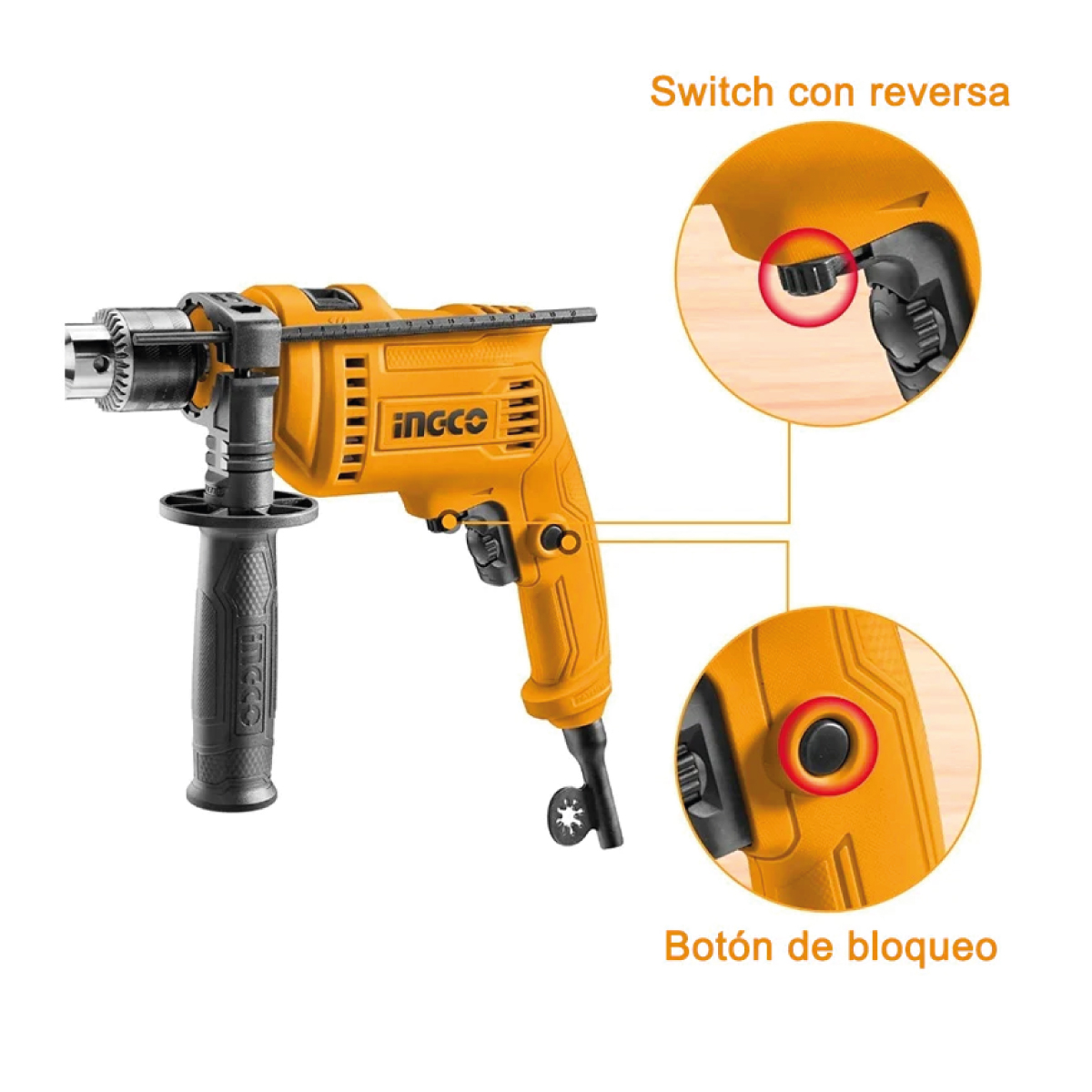 TALADRO PERCUTOR 680W 1/2" INGCO UID6808