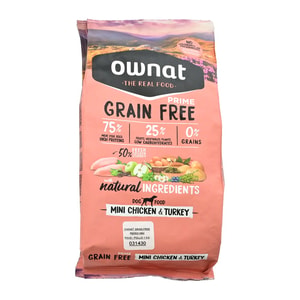 Ownat Balanceado Seco Para Perro Mini Grain Free Sabor Pollo/Pavo *1Kg