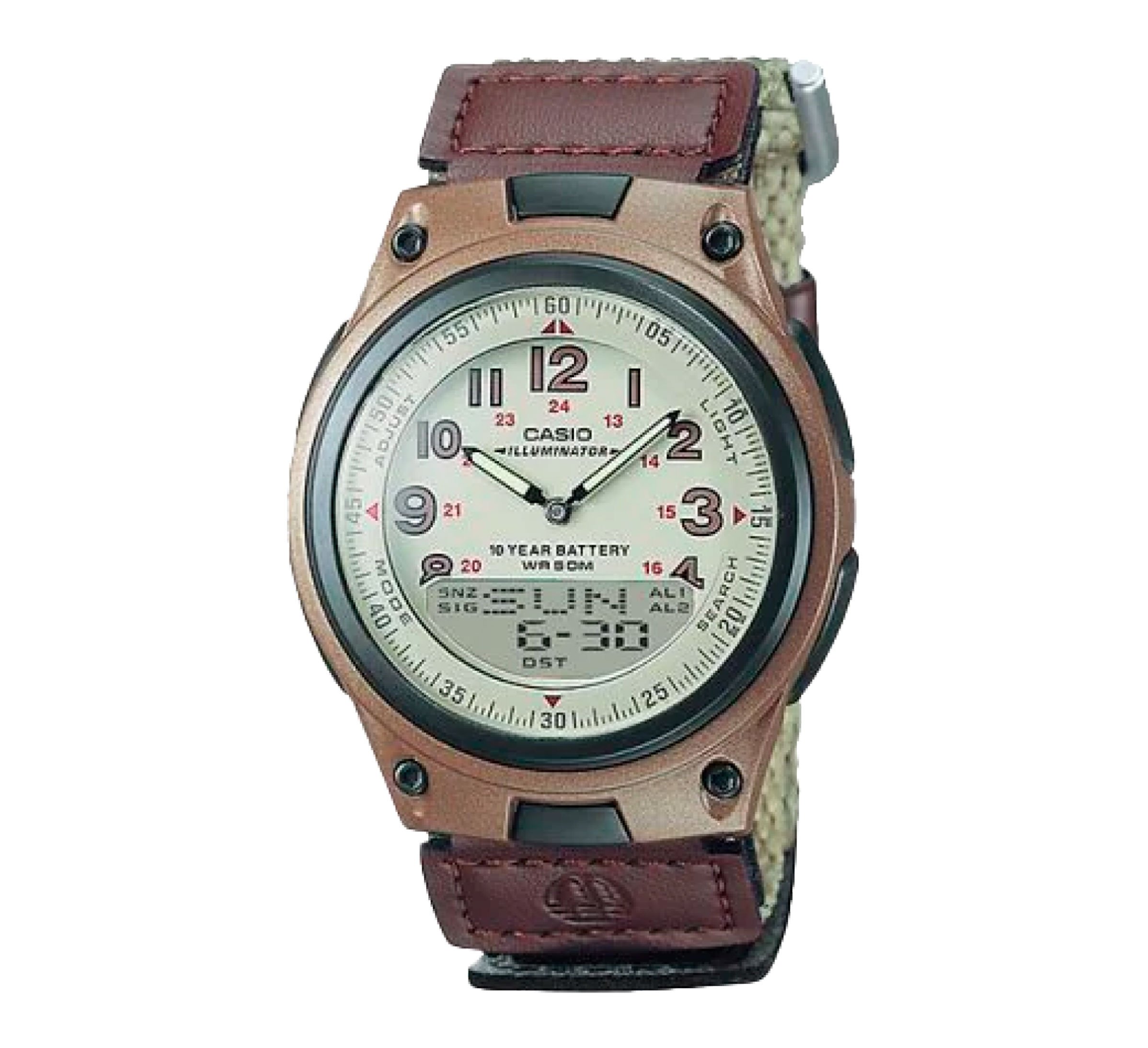 CASIO reloj Analógica-Digital Correa de tela