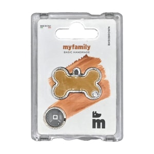 My Family Identificadores Placa Basic Handmade Hueso Perro Grande Cafe *1