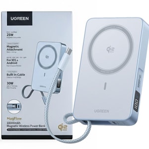 BATERIA PORTATIL UGREEN MagFlow 20000mAh Qi2 Magnetic Power Bank