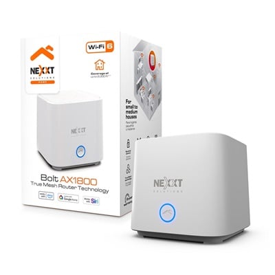 DECO SISTEMA MESH NEXXT AX1800 WIFI 6 NCMX1800 1 NODE SOPORTA HASTA 150 DISPOSITIVOS