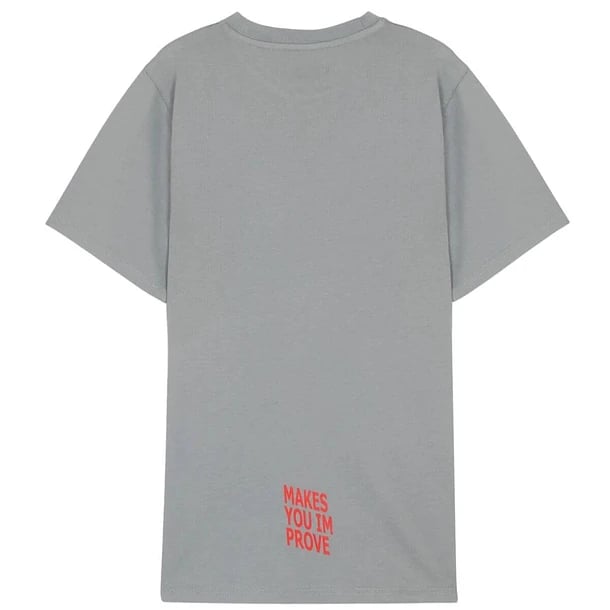 Camiseta NOX Basics Gris Logo Rojo