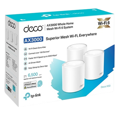 DECO X50 SISTEMA MESH WIFI 6 TP-LINK TPLINK AX3000 MBPS KIT DE 3 PACK