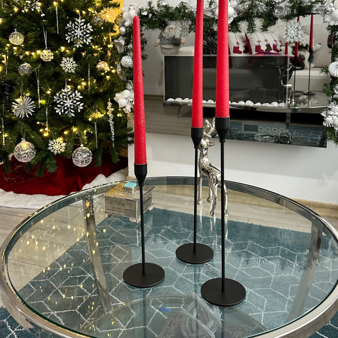 Set de 3 candelabros  NEGROS
