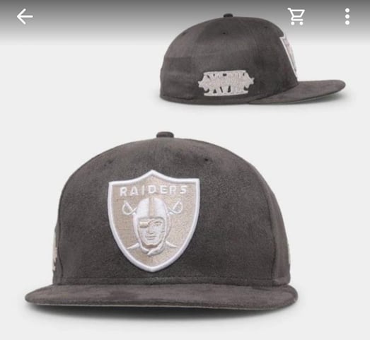 5950 NEW ERA LAS VEGAS RAIDERS SUEDES OF GREY 7 1/2