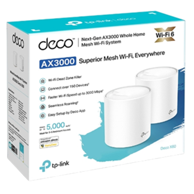DECO X60 SISTEMA MESH WIFI 6 TP-LINK TPLINK AX3000 MBPS KIT DE 2 PACK