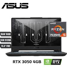 COMPUTADOR ASUS TUF FA506NC HN016 R5 7535HS 16GB 512GB SSD  RTX 3050 4G 15 6FHD NO OS BLACK