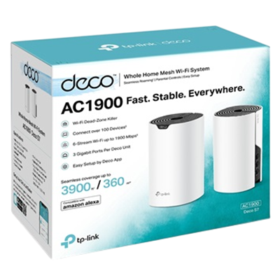 DECO S7 SISTEMA MESH TP-LINK TPLINK AC1900 2 PACK WIFI DE MALLA MU-MIMO 3 PUERTOS