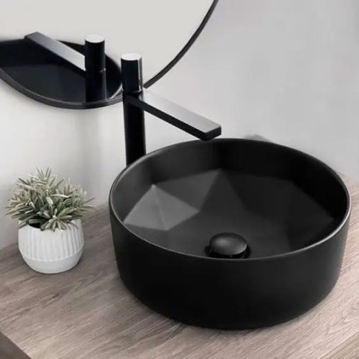 LAVABO REDONDO NEGRO MATE 410X410X150MM 4GNT111